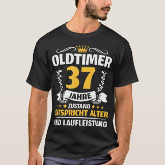 Oldtimer Mann Woman 37年37誕生日Tシャツ Tシャツ