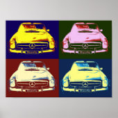 Oldtimer mercedes Collage Poster by N.P. ポスター (正面)