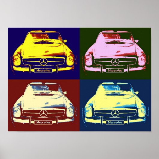 Oldtimer mercedes Collage Poster by N.P. ポスター (正面)