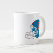 OLEサッカー恋しく思ヘルメット |淡い青 ジャンボコーヒーマグカップ (正面右)