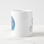 OLEサッカー恋しく思ヘルメット |淡い青 ジャンボコーヒーマグカップ (正面)