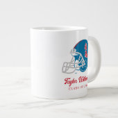 OLEサッカー恋しく思ヘルメット |淡い青 ジャンボコーヒーマグカップ (正面右)