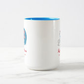 OLEサッカー恋しく思ヘルメット |淡い青 ツートーンマグカップ (中央)