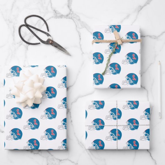 OLEサッカー恋しく思ヘルメット |淡い青 ラッピングペーパーシート (正面)