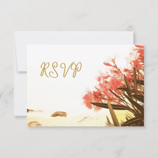 Oleanderフローラメニューの選択肢RSVP結婚の返信 出欠カード (裏面)