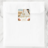 Oleander onビーチ写真結婚のThank you Feel スクエアシール (バッグ)