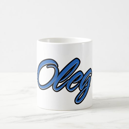 Oleg Vorname Name blue Tasse Kaffeetasse コーヒーマグカップ (中央)