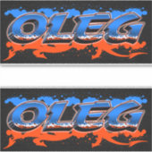 Oleg Vorname Name Graffiti Aufkleber Sticker シール (正面)