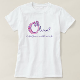 Olena girls O nameモノグラムシャツを意味する Tシャツ