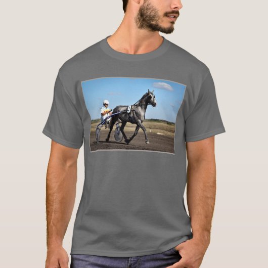 Olevの灰色の速歩馬 Tシャツ (正面)