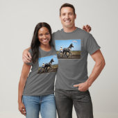 Olevの灰色の速歩馬 Tシャツ (ユニセックス)