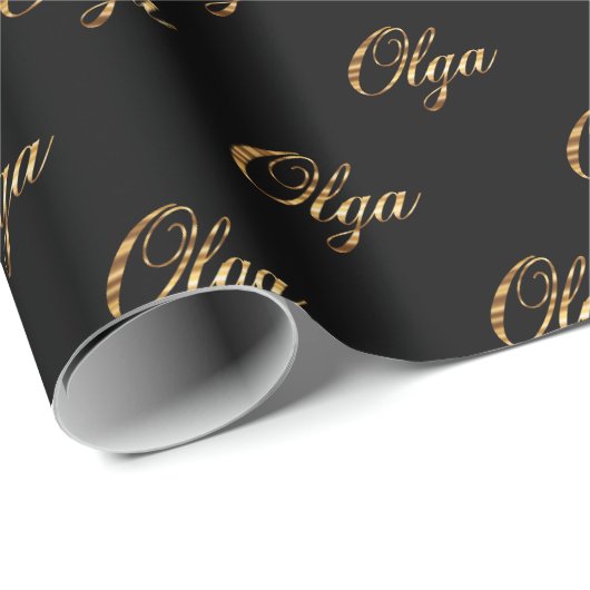 Olga gold Design Lettering Geschenkpapier ラッピングペーパー (ロールコーナー)
