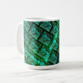 'Olhos azuis enquadrados', imagem riscada, borrada コーヒーマグカップ (正面左)