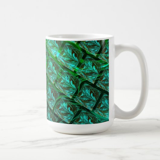 'Olhos azuis enquadrados', imagem riscada, borrada コーヒーマグカップ (右)