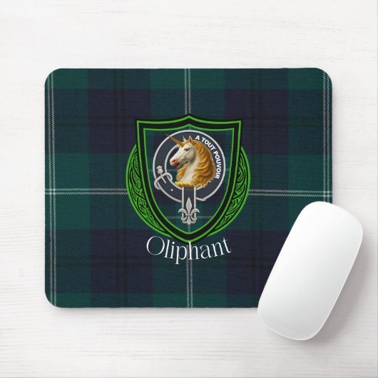 Oliphant Scottish Clan Tartan and Crest  マウスパッド (マウス)
