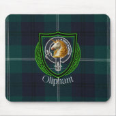 Oliphant Scottish Clan Tartan and Crest  マウスパッド (正面)
