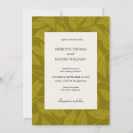 Olive and Citrus Green Boho Botanical wedding 招待状