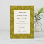 Olive and Citrus Green Boho Botanical wedding 招待状 (スタンド正面)