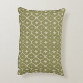 Olive and cream Boho Geometric Throw Pillow アクセントクッション (裏面(縦))
