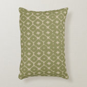 Olive and cream Boho Geometric Throw Pillow アクセントクッション (正面(垂直))