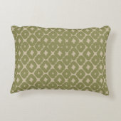 Olive and cream Boho Geometric Throw Pillow アクセントクッション (裏面)