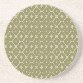 Olive and cream Boho Geometric Throw Pillow コースター