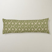 Olive and cream Boho Geometric Throw Pillow ボディピロー (裏面)