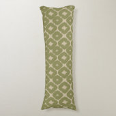 Olive and cream Boho Geometric Throw Pillow ボディピロー (正面縦)