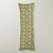 Olive and cream Boho Geometric Throw Pillow ボディピロー (裏面 (縦))