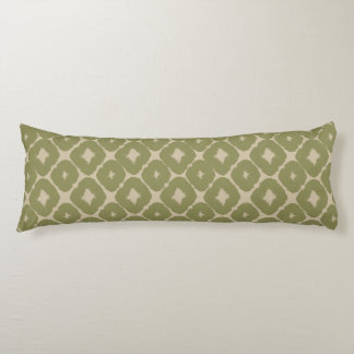 Olive and cream Boho Geometric Throw Pillow ボディピロー