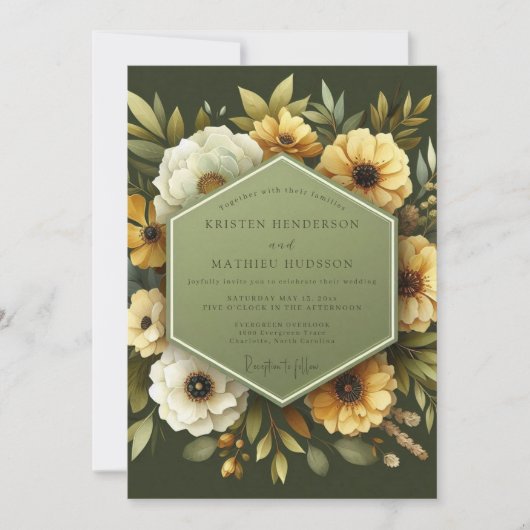 Olive Anemone Autumn Wedding 招待状 (正面)