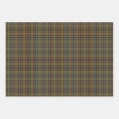 Olive Blue Orange Plaid Tartan ラッピングペーパーシート (正面)