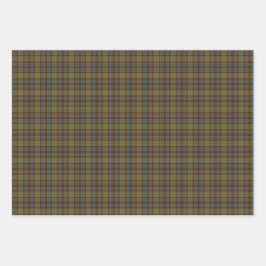 Olive Blue Orange Plaid Tartan ラッピングペーパーシート