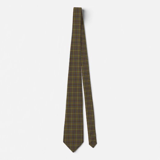 Olive Blue Orange Plaid Tartan Neck Tie ネクタイ (正面)