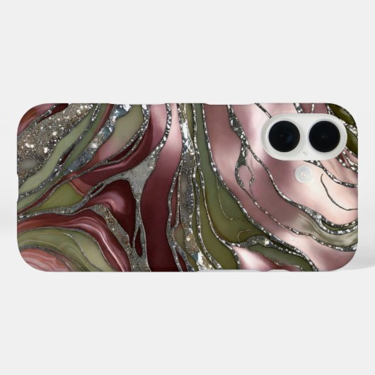 Olive Blush Marble Phone Case Gold Luxury Case-Mate iPhoneケース (裏面 (横))