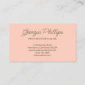 Olive Blush Stripes & Bow Retro 名刺 (裏面)