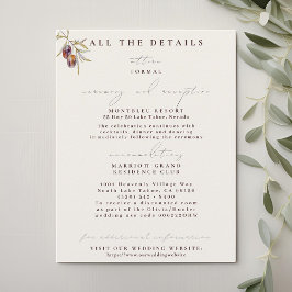 Olive Branchの結婚詳細エンクロージャカード 招待状