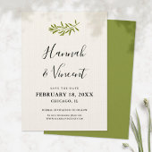 Olive Branch日付カードを保存 |アイボリー セーブザデート