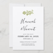 Olive Branch日付カードを保存 セーブザデート (正面)