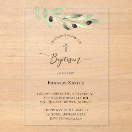 olive branch Baptism アクリル招待状