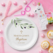 olive branch Baptism  ペーパープレート (パーティー)