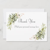 Olive Branch Bouquets Wedding Thank You Cards サンキューカード (正面)