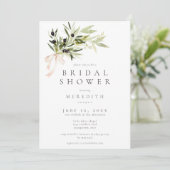 Olive Branch Elegant Minimal Bridal Shower 招待状 (スタンド正面)