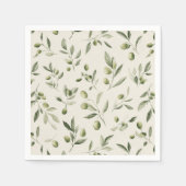 Olive Branch Mediterranean Pattern スタンダードカクテルナプキン (正面)