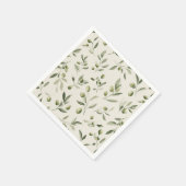 Olive Branch Mediterranean Pattern スタンダードカクテルナプキン (角)