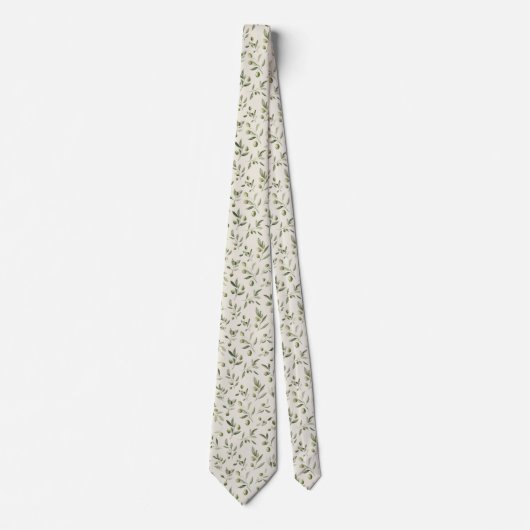 Olive Branch Mediterranean Pattern  ネクタイ (正面)