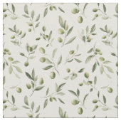 Olive Branch Mediterranean Pattern ファブリック (クローズアップ)