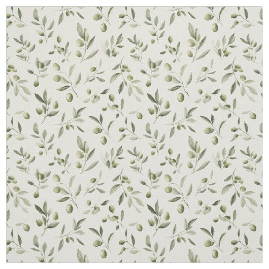 Olive Branch Mediterranean Pattern ファブリック (見本)