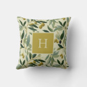 Olive Branch Monogram Initial Botanical クッション (裏面)