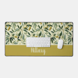 Olive Branch Monogram Name  デスクマット